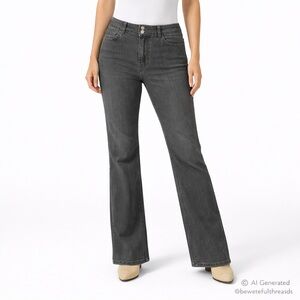 Per Una M&S 16 gratis blue High Rise Double Button flare Bootcut